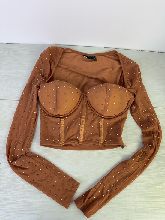 ASOS Tops - ASOS DESIGN hotfix crystal stud bust cup corset top size 4